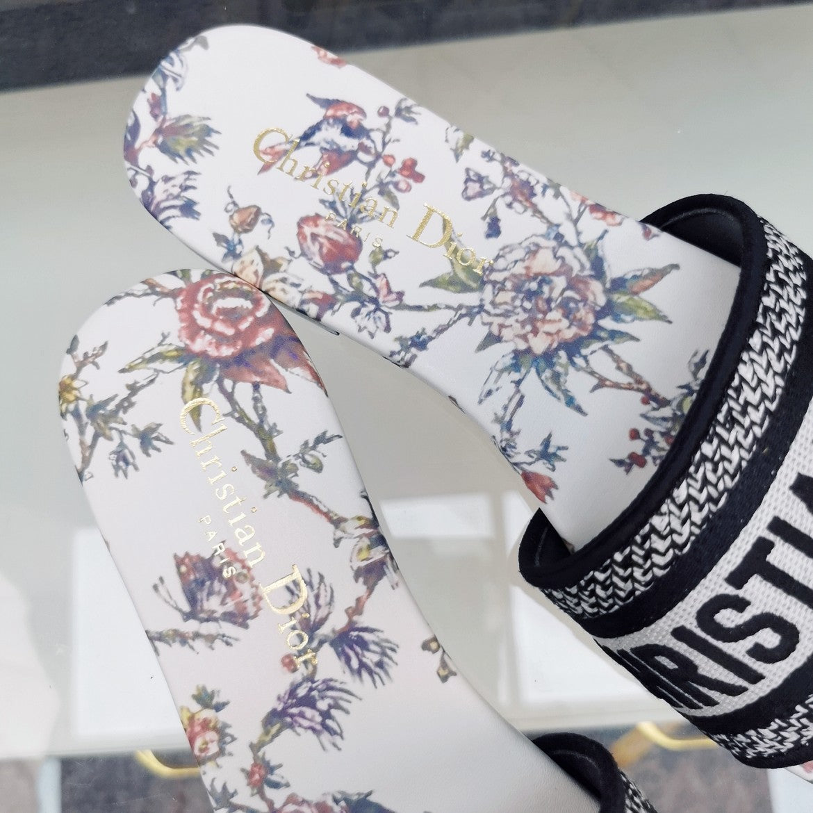 DIOR CD Mule Dway Slide 10mm Multi-motifs Style 71