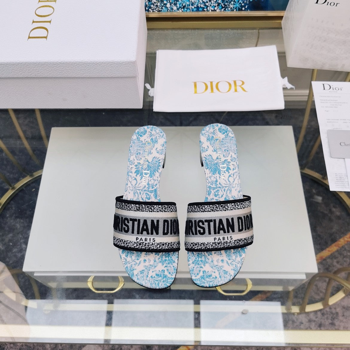 DIOR CD Mule Dway Heeled Slide 45mm Style 33