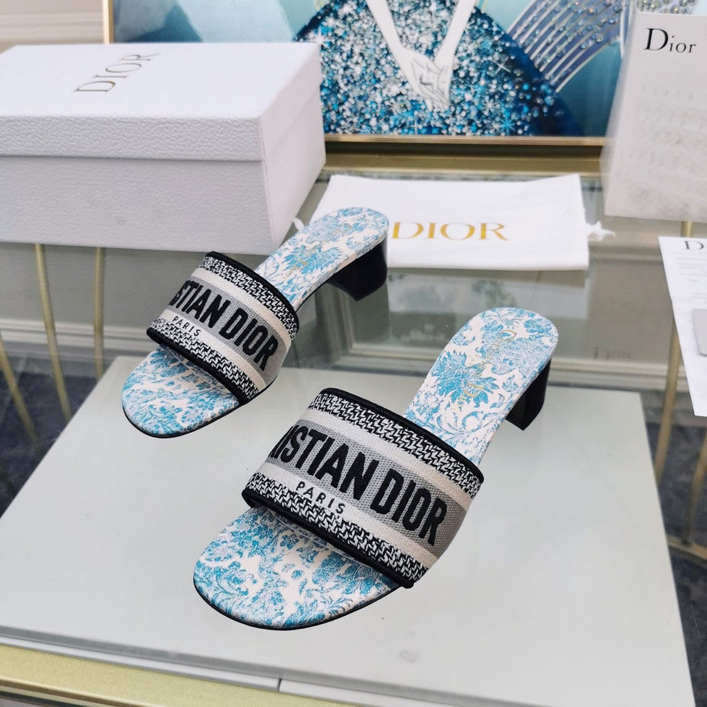DIOR CD Mule Dway Heeled Slide 45mm Style 33