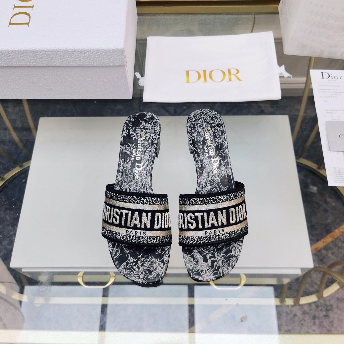 DIOR CD Mule Dway Heeled Slide 45mm Style 29