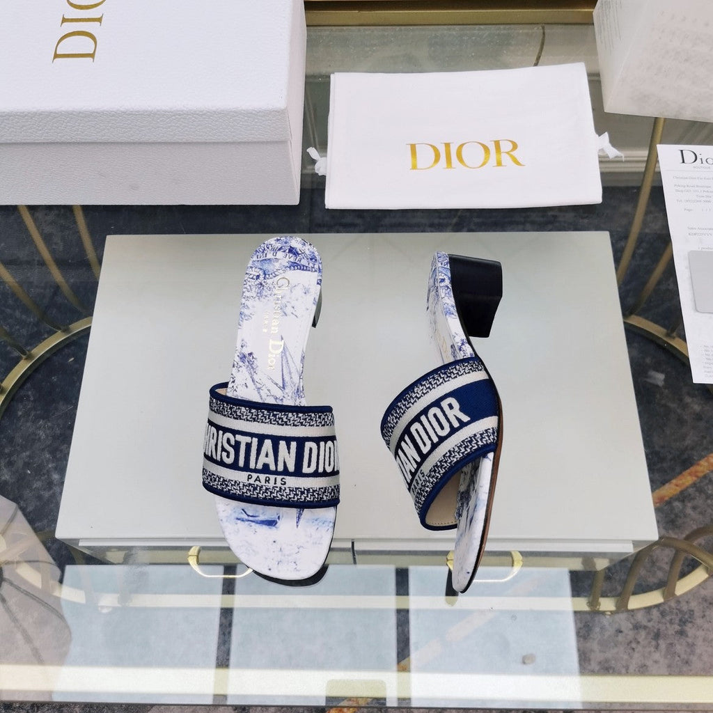 DIOR CD Mule Dway Heeled Slide 45mm Style 40
