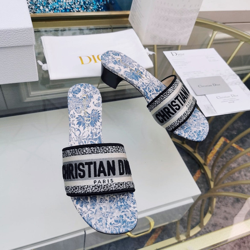 DIOR CD Mule Dway Heeled Slide 45mm Style 34
