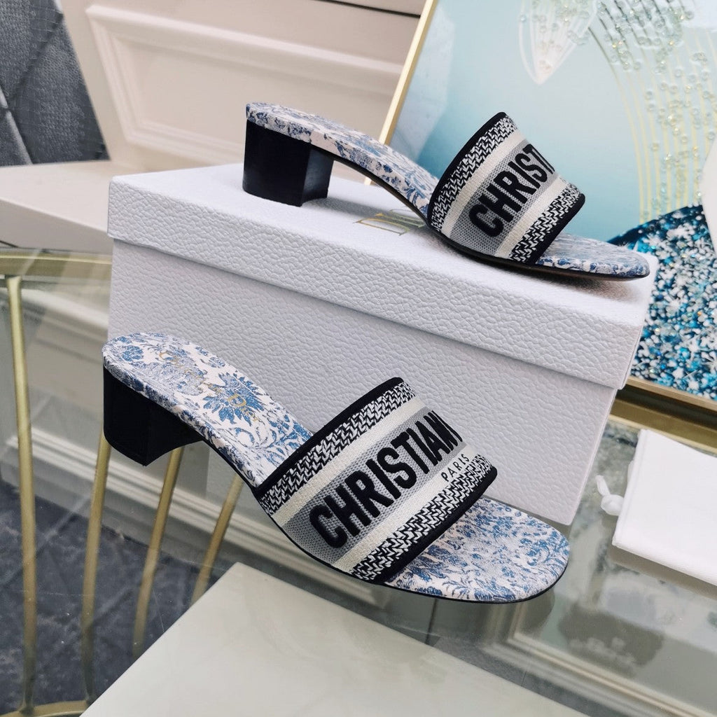DIOR CD Mule Dway Heeled Slide 45mm Style 34