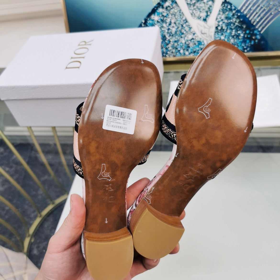DIOR CD Mule Dway Heeled Slide 45mm Style 31