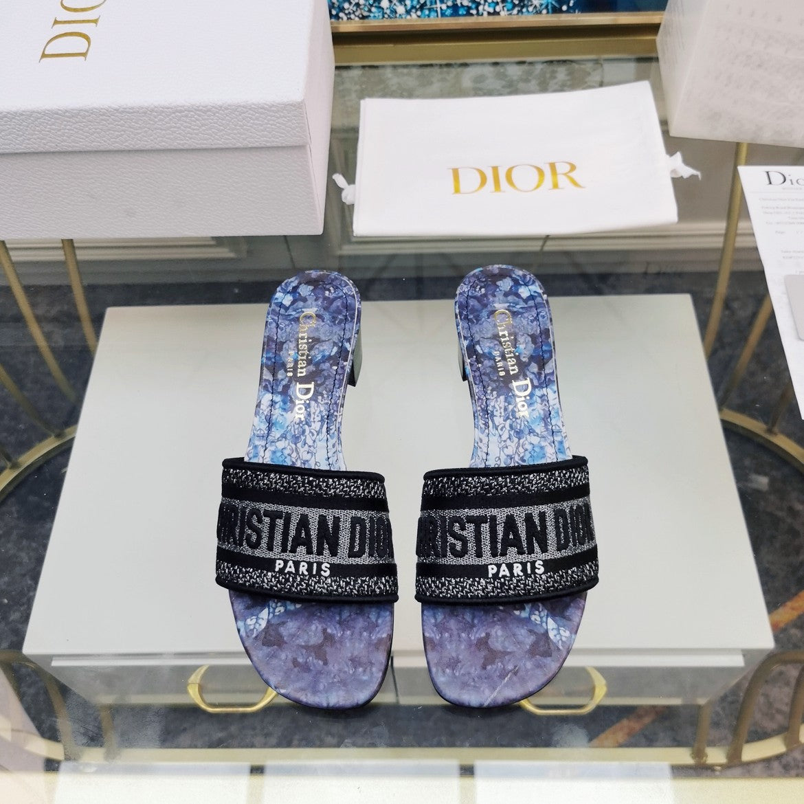DIOR CD Mule Dway Heeled Slide 45mm Style 30