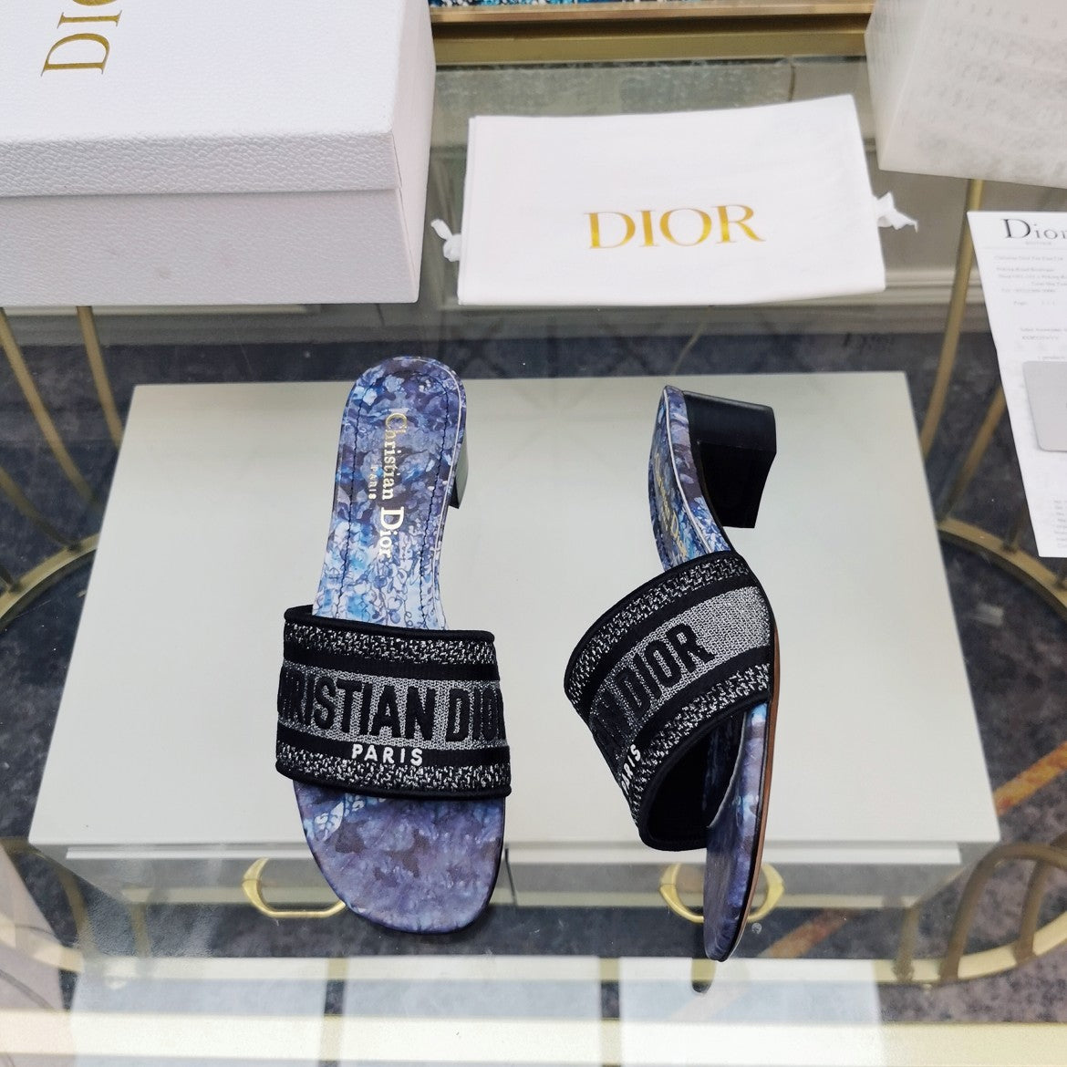 DIOR CD Mule Dway Heeled Slide 45mm Style 30