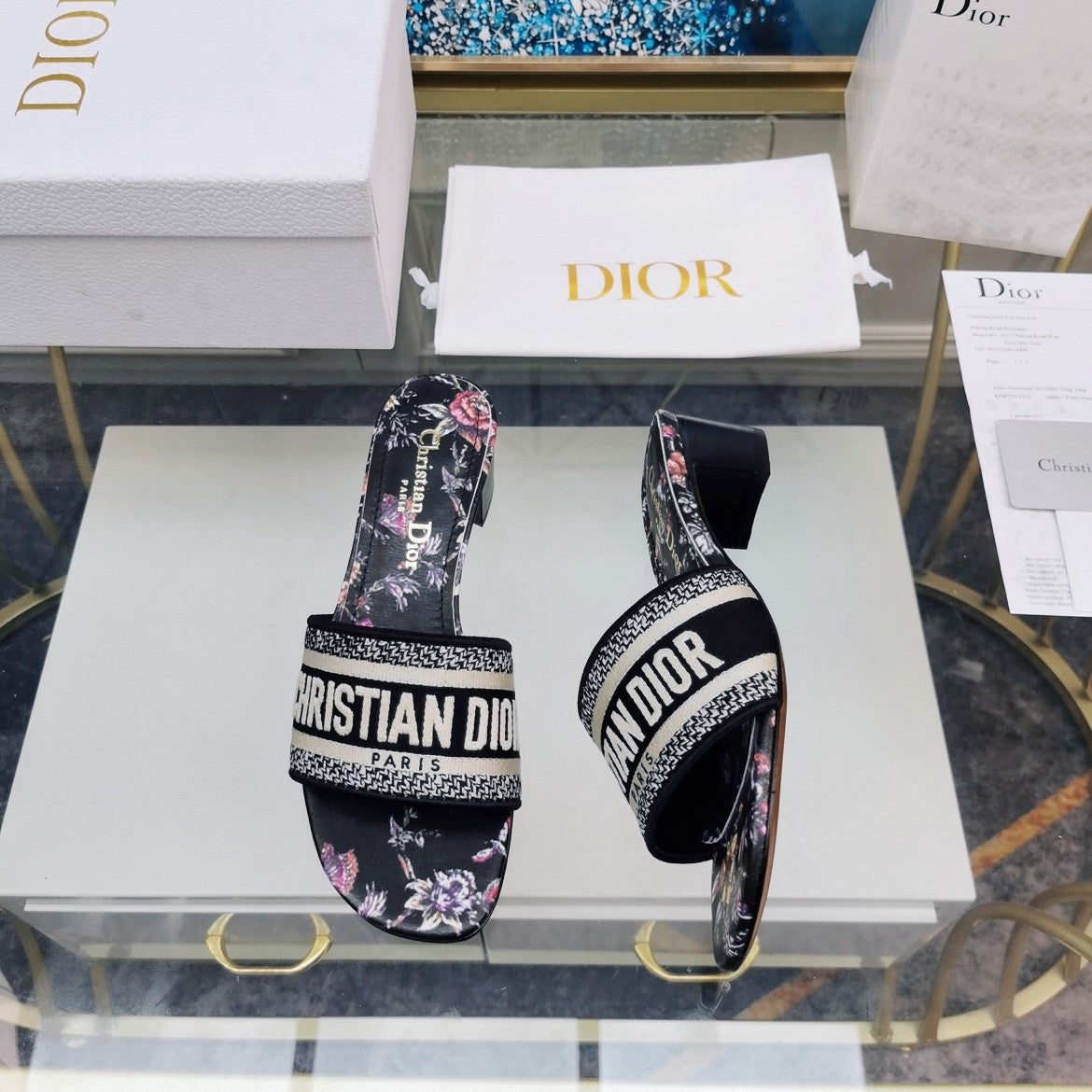 DIOR CD Mule Dway Heeled Slide 45mm Style 28