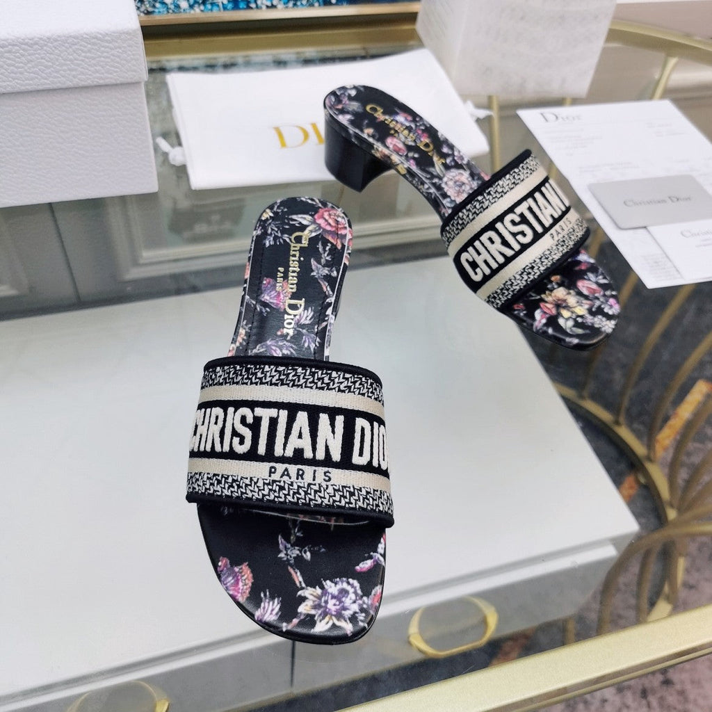 DIOR CD Mule Dway Heeled Slide 45mm Style 28