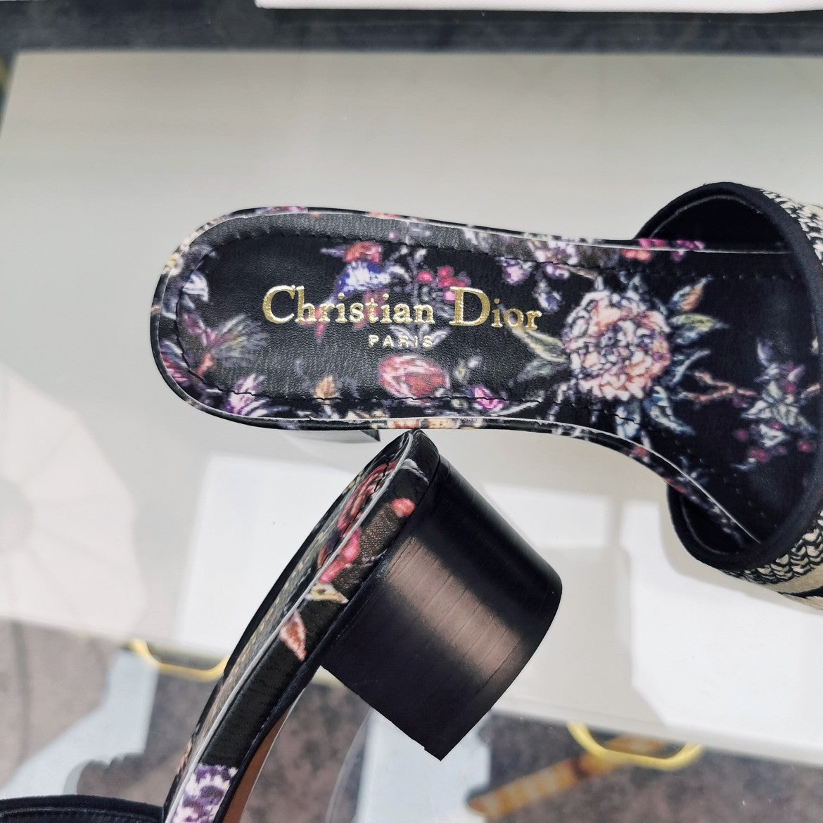 DIOR CD Mule Dway Heeled Slide 45mm Style 28