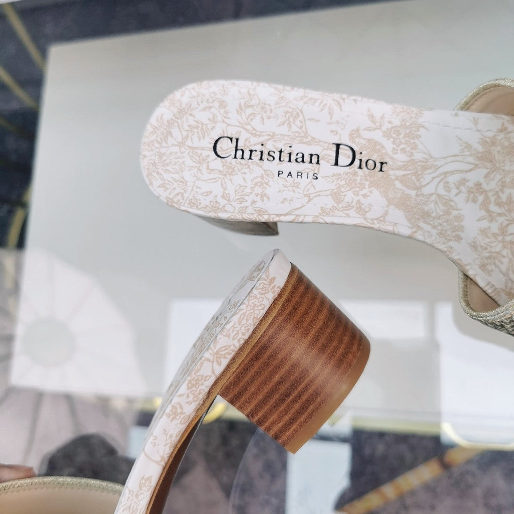 DIOR CD Mule Dway Heeled Slide 45mm Style 36