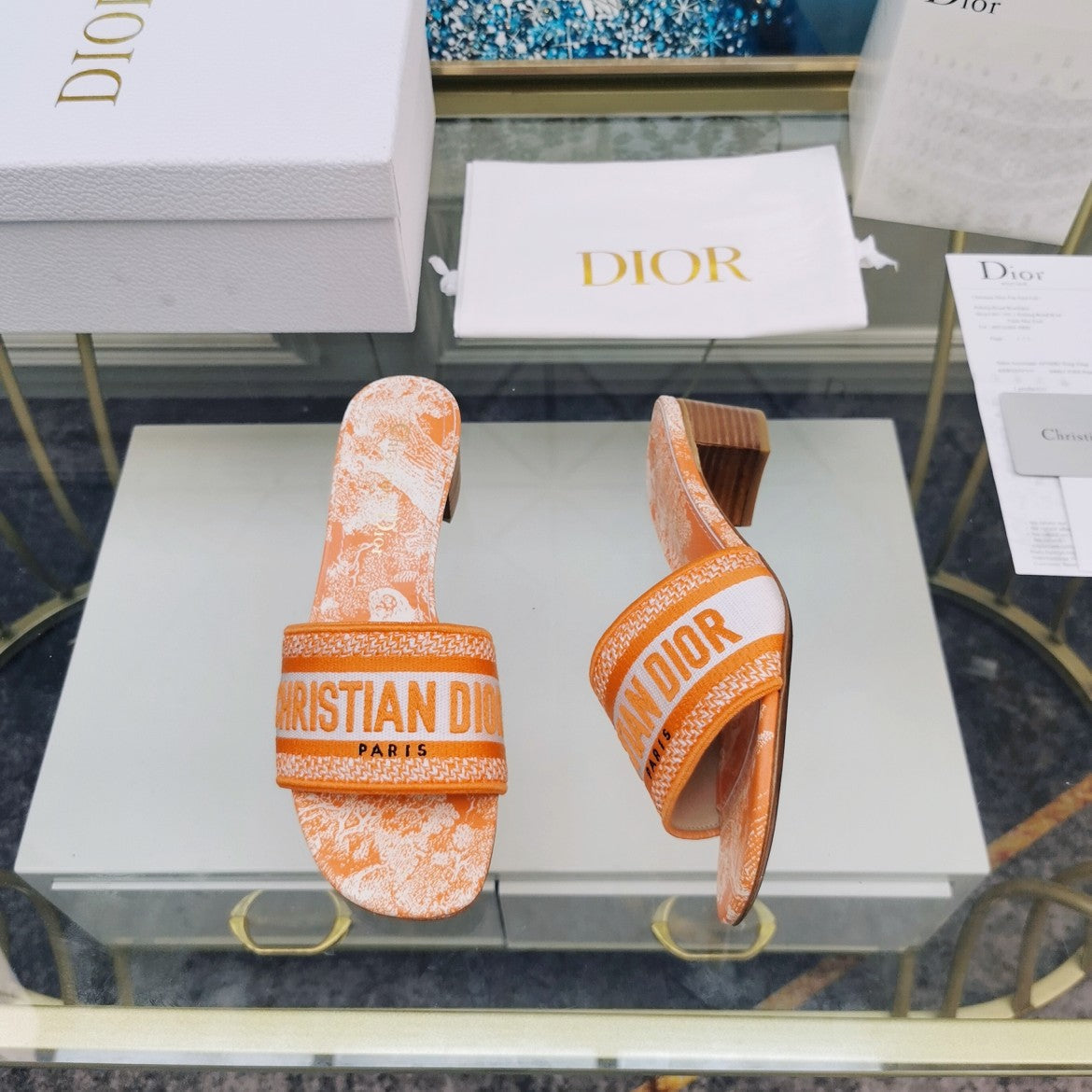 DIOR CD Mule Dway Heeled Slide 45mm Style 35