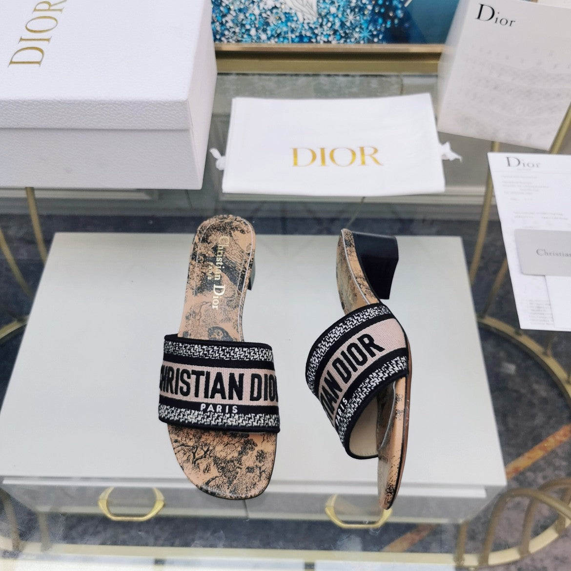 DIOR CD Mule Dway Heeled Slide 45mm Style 5