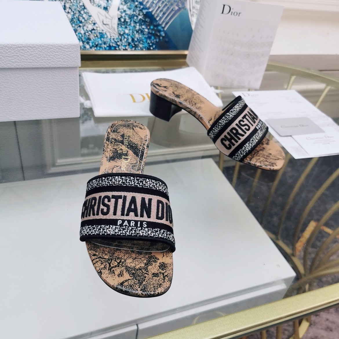 DIOR CD Mule Dway Heeled Slide 45mm Style 5