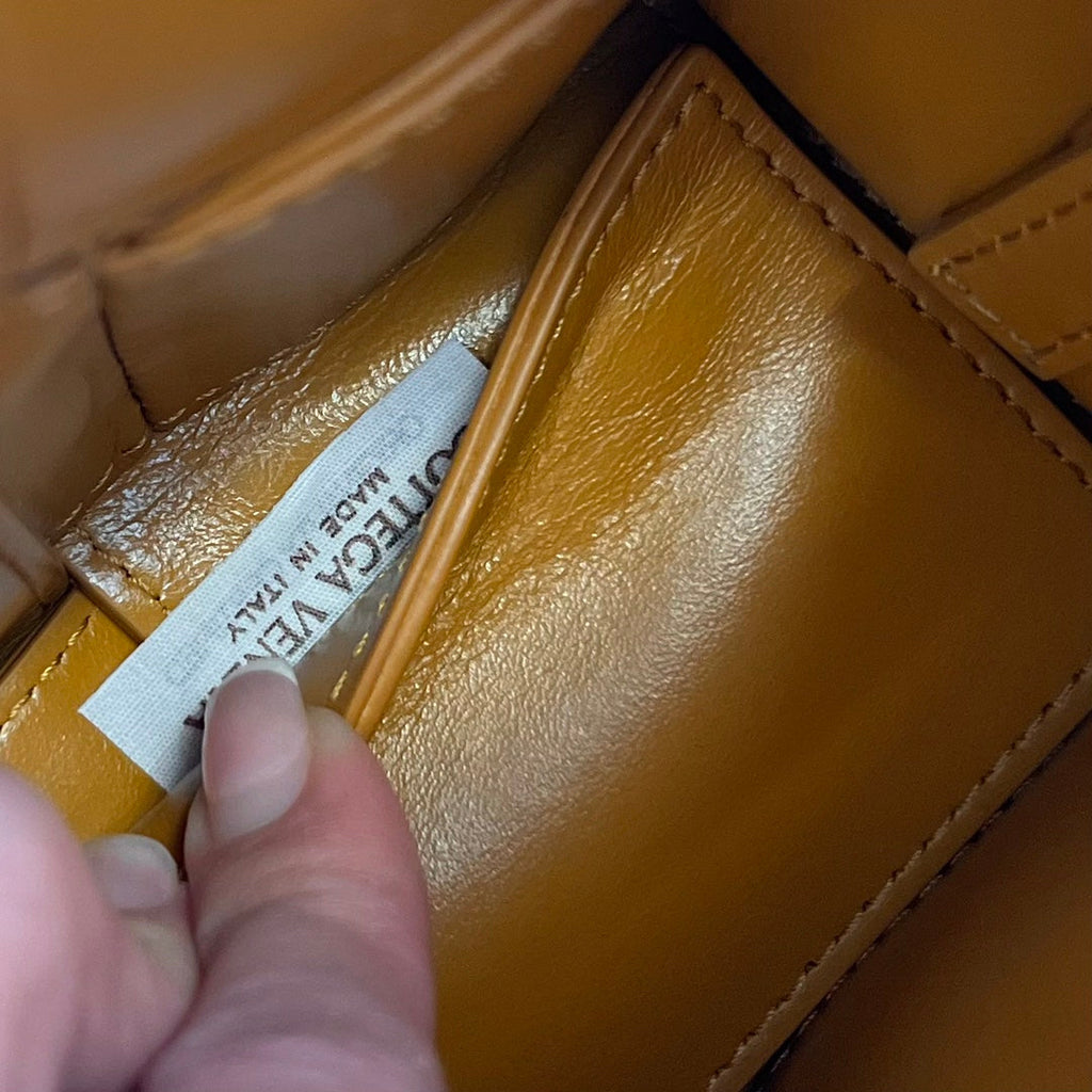 BOTTEGA VENETA CANDY ARCO TOTE 20 IN RAW SIENNA SOFT LAMBSKIN