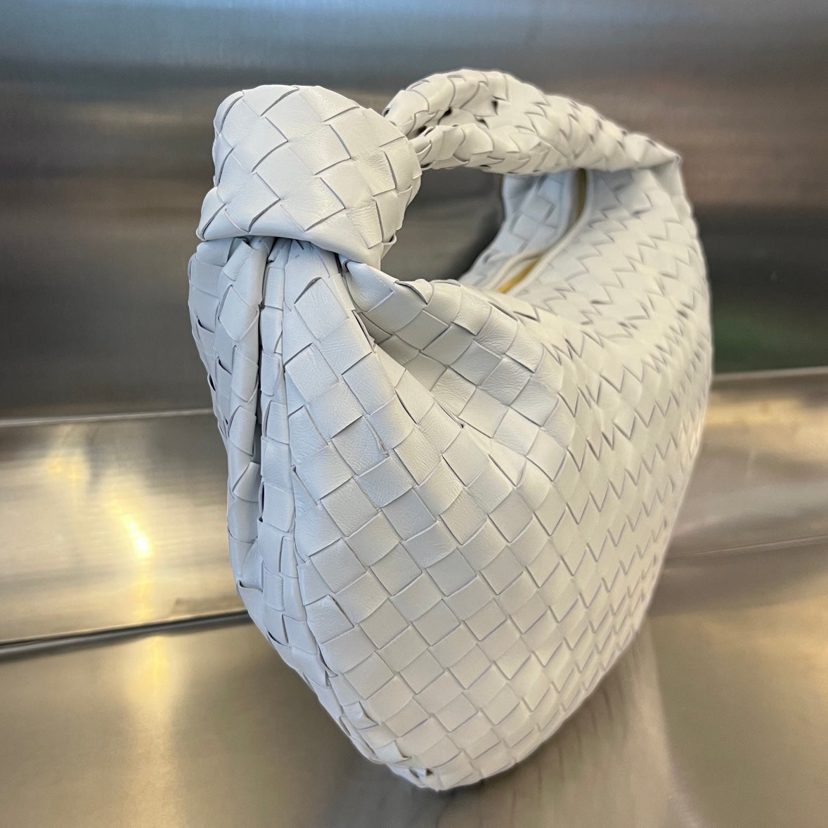 BOTTEGA VENETA SMALL JODIE 48 WHITE CALFSKIN