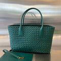 BOTTEGA VENETA SMALL CABAT 32 IN KAITOKE GREEN LAMBSKIN