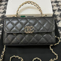 CHANEL KELLY 18 BAG IN BLACK CALFSKIN WITH GOLD HARDWARE