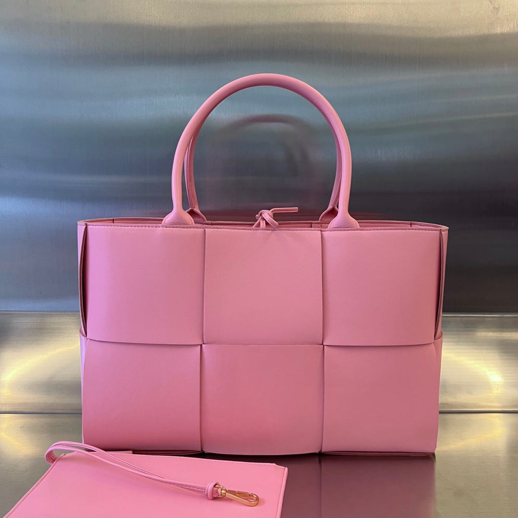 BOTTEGA VENETA ARCO TOTE 36 IN SHOCKING PINK CALFSKIN