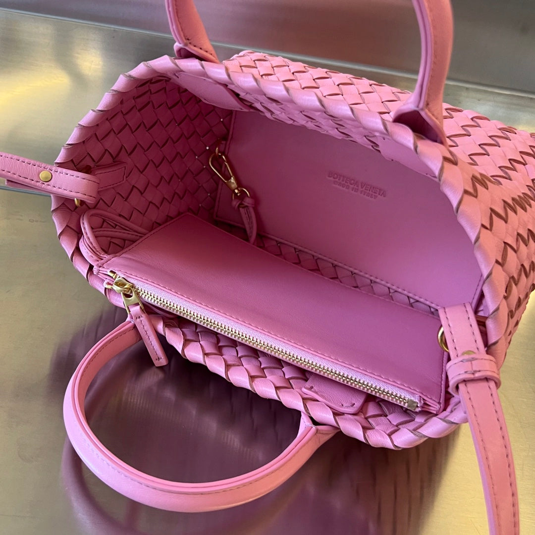 BOTTEGA VENETA MINI CABAT 20 IN ROSE PINK LAMBSKIN