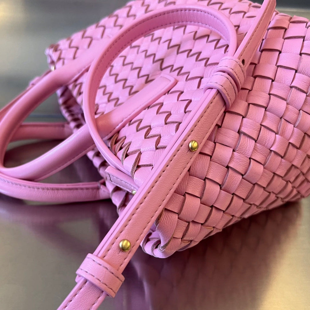 BOTTEGA VENETA MINI CABAT 20 IN ROSE PINK LAMBSKIN