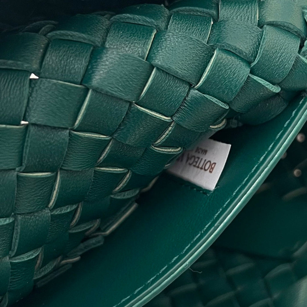 BOTTEGA VENETA MINI CABAT 20 IN KAITOKE GREEN LAMBSKIN