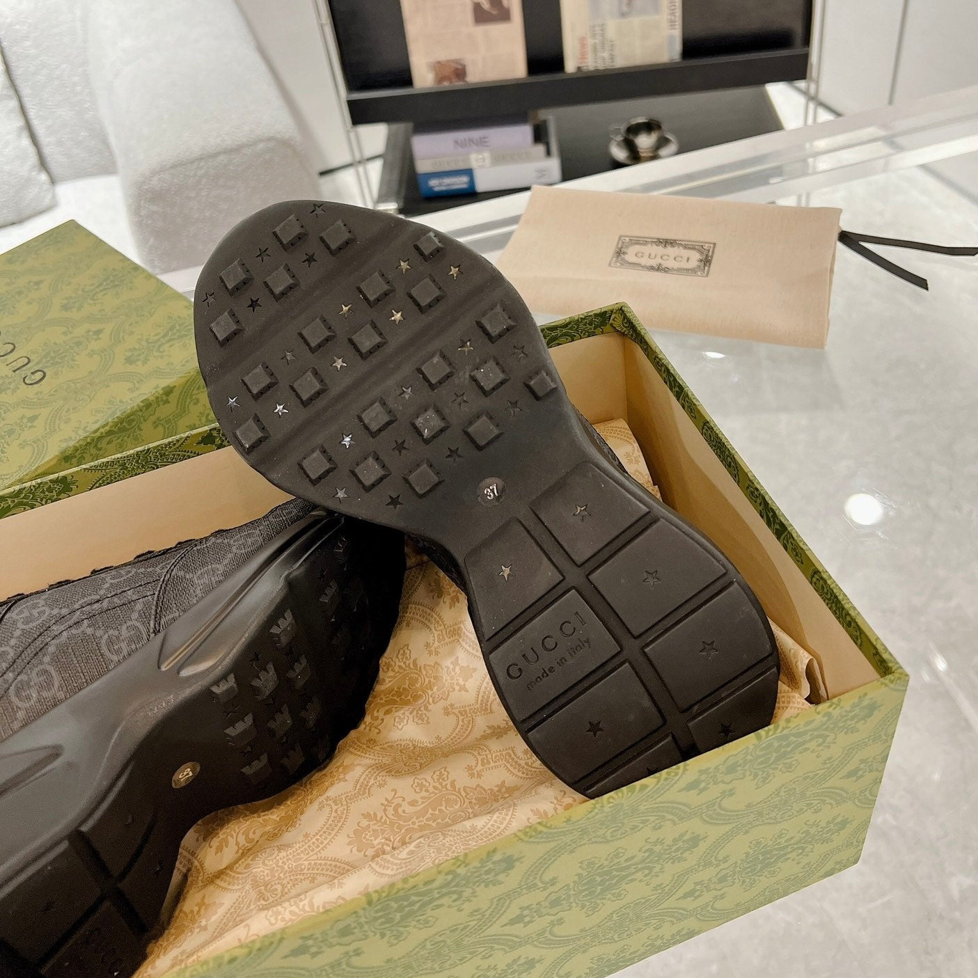 GUCCI 100 RHYTON SNEAKER Ink Black