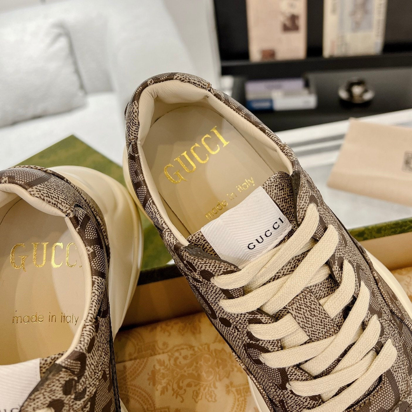 GUCCI 100 RHYTON SNEAKER Brown