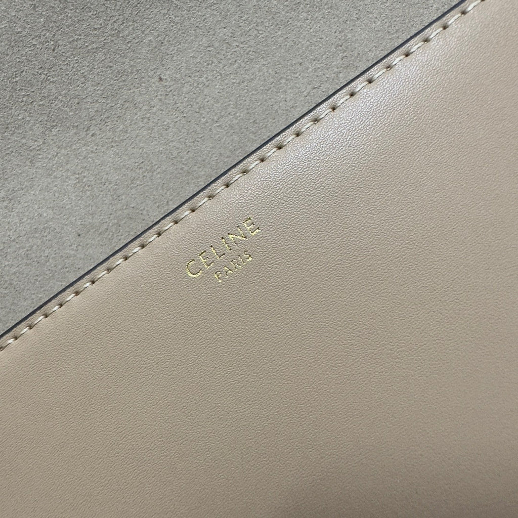 CELINE BESACE TRIPHOME 23 BEIGE CREAM CALFSKIN