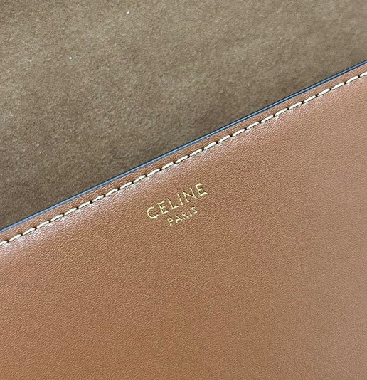 CELINE BESACE TRIPHOME 23 CINNAMON BROWN CALFSKIN