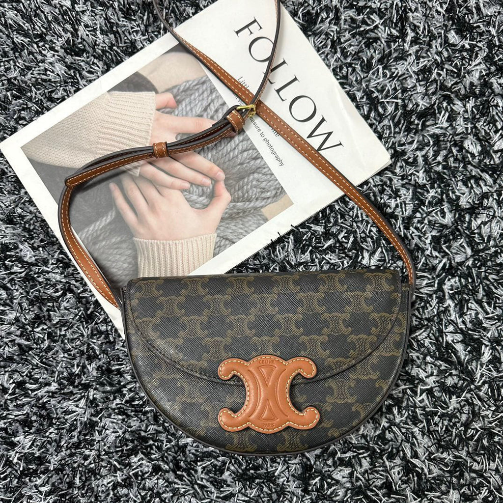CELINE BESACE TRIPHOME 23 BLACK PATTERN CALFSKIN