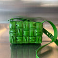 BOTTEGA VENETA MINI CASSETTE 19 IN SHAMROCK GREEN SOFT LAMBSKIN