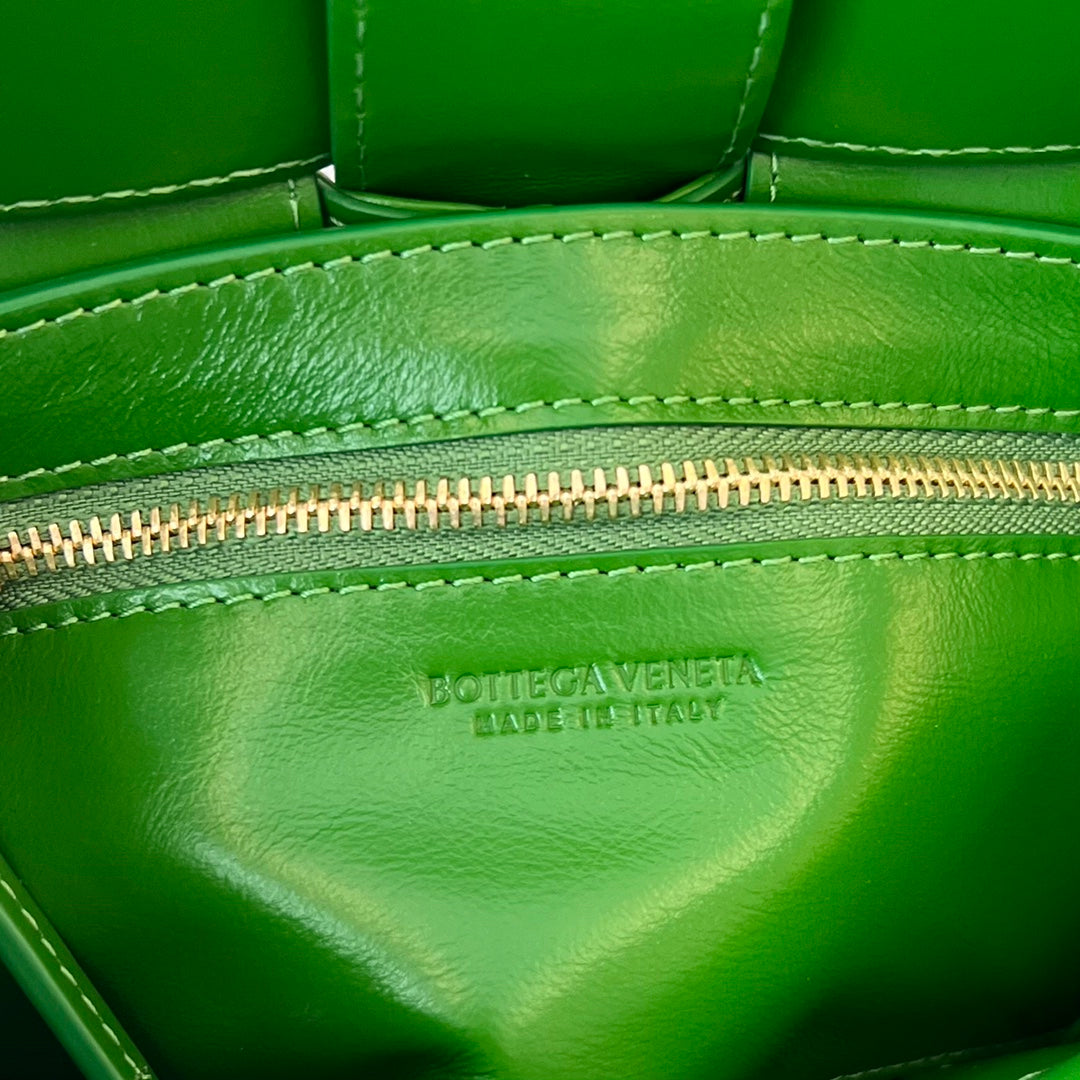 BOTTEGA VENETA MINI CASSETTE 19 IN SHAMROCK GREEN SOFT LAMBSKIN