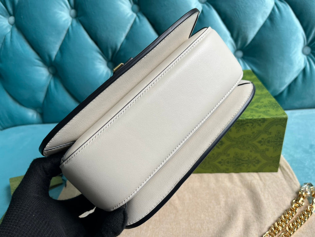 GUCCI BLONDIE 23 TOP-HANDLE BAG WHITE CALFSKIN