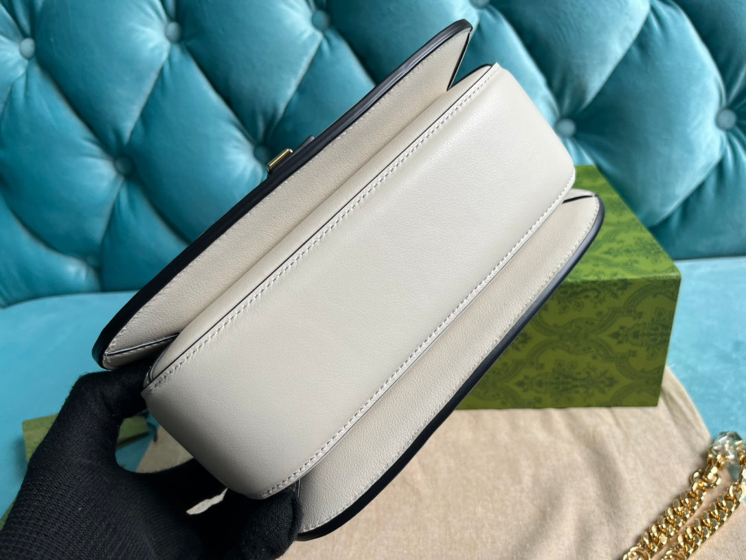GUCCI BLONDIE 23 TOP-HANDLE BAG WHITE CALFSKIN