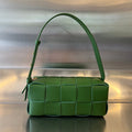 BOTTEGA VENETA BRICK CASSETTE 28 IN DARK GREEN CALFSKIN