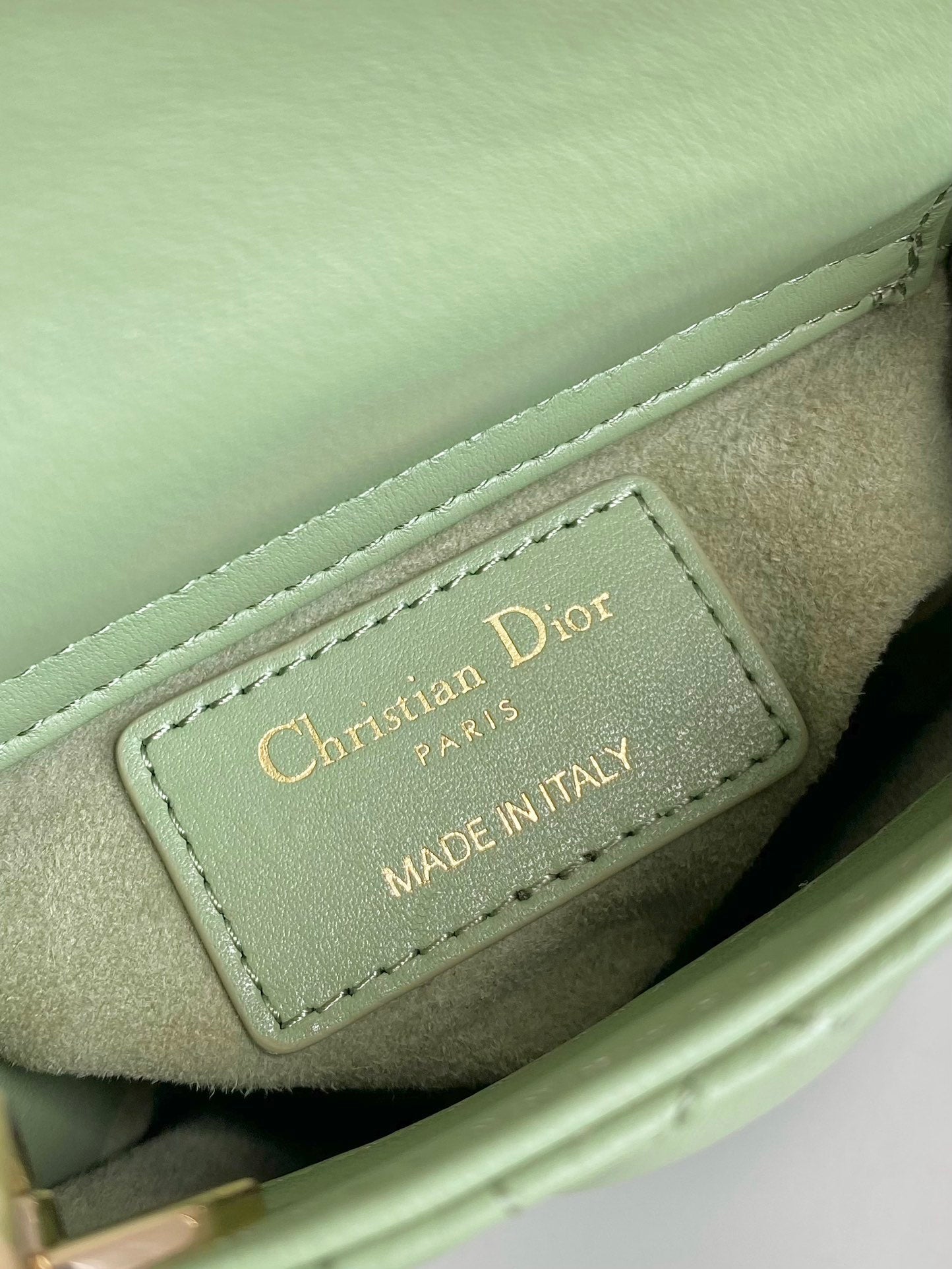 DIOR MICRO LADY 12 BAG IN LIGHT GREEN LAMBSKIN