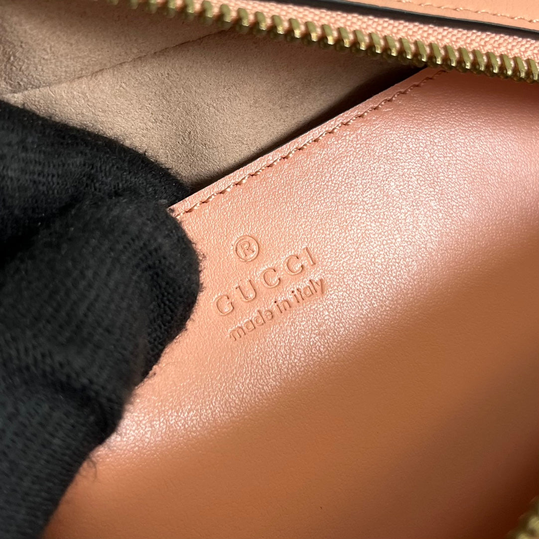 GUCCI MARMONT SMALL 24 MATELASSÉ IN PEACH PINK CALFSKIN