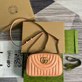 GUCCI MARMONT SMALL 24 MATELASSÉ IN PEACH PINK CALFSKIN