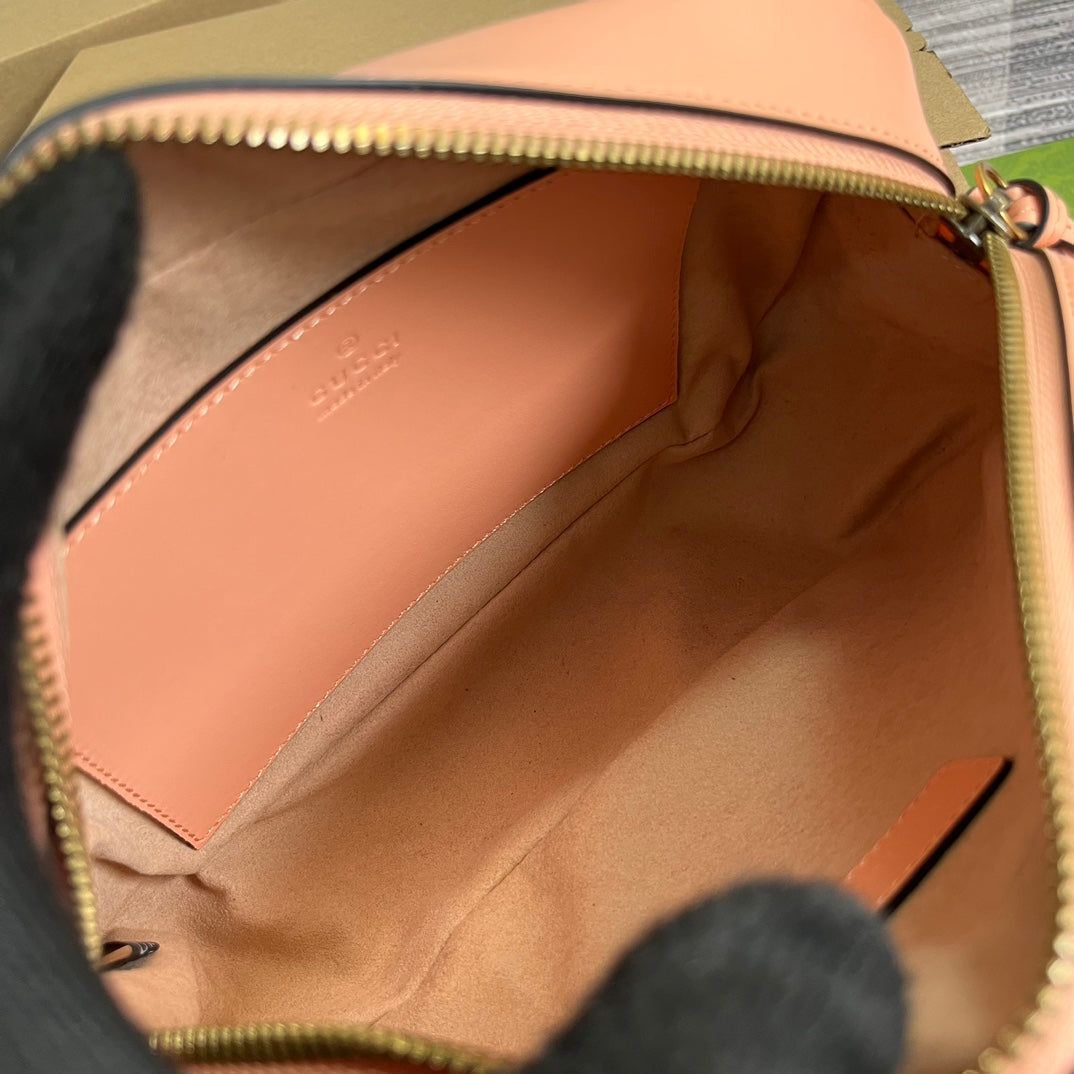 GUCCI MARMONT SMALL 24 MATELASSÉ IN PEACH PINK CALFSKIN
