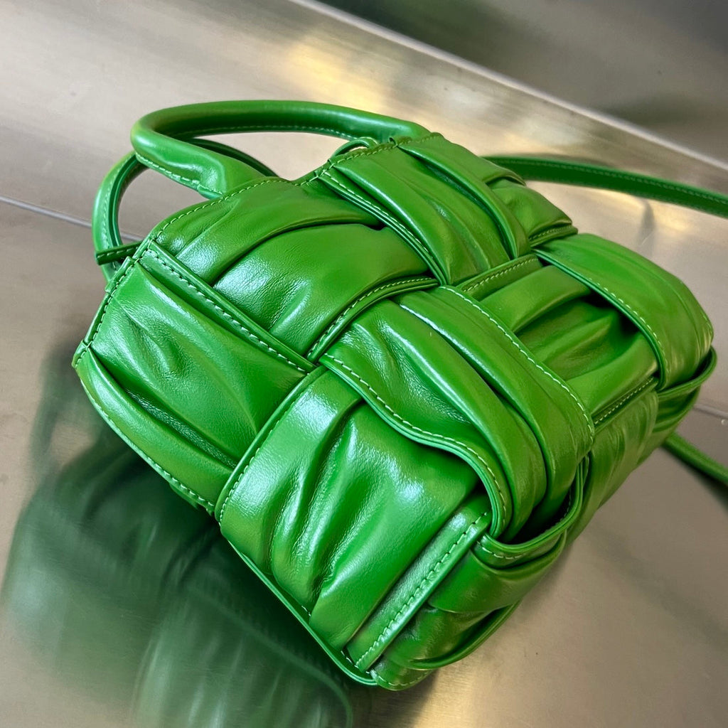 BOTTEGA VENETA CANDY ARCO TOTE 20 IN GREEN SOFT LAMBSKIN