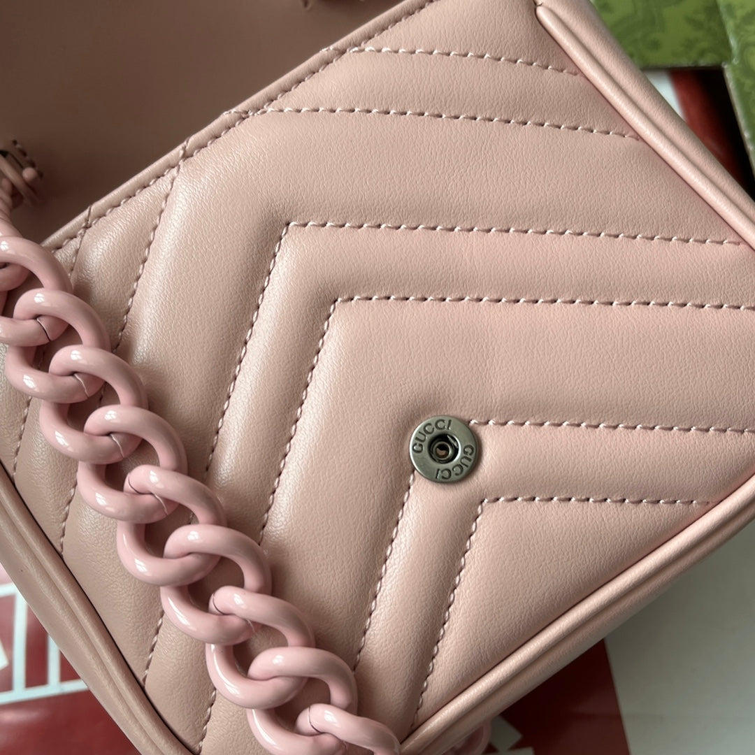 GUCCI MARMONT BAG 12 IN LIGHT PINK CALFSKIN