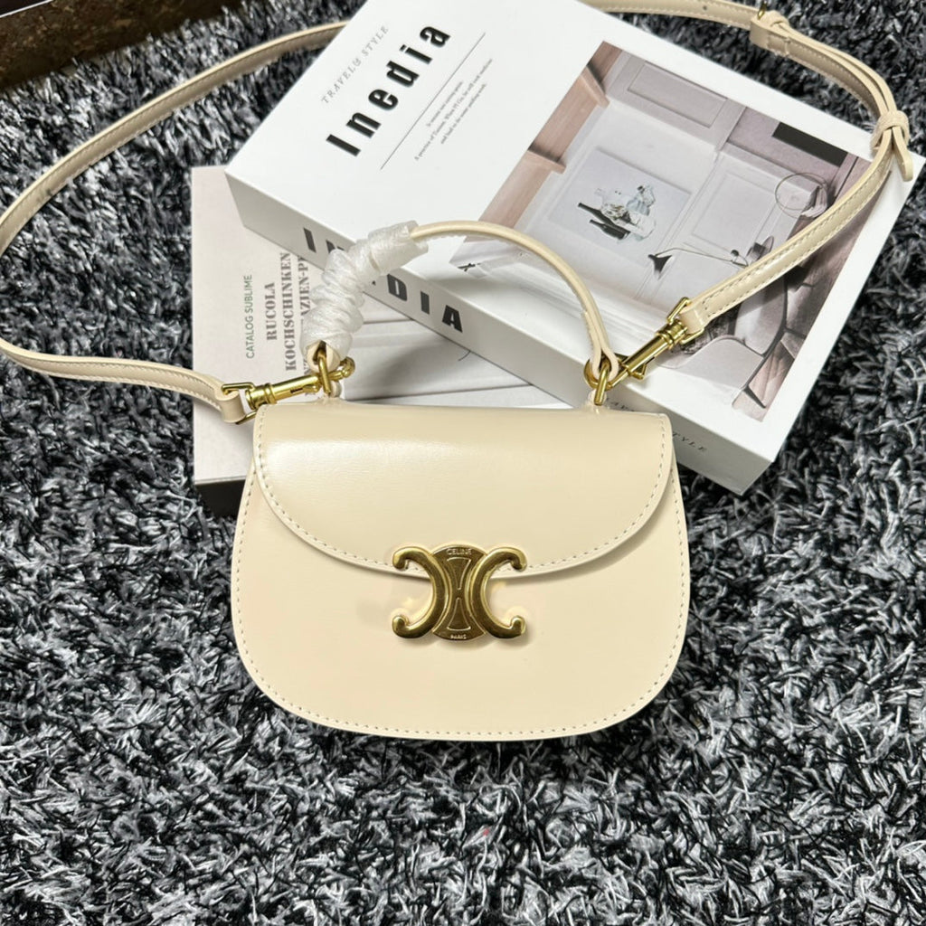 CELINE BESACE TRIPHOME 17 CALFSKIN WHITE