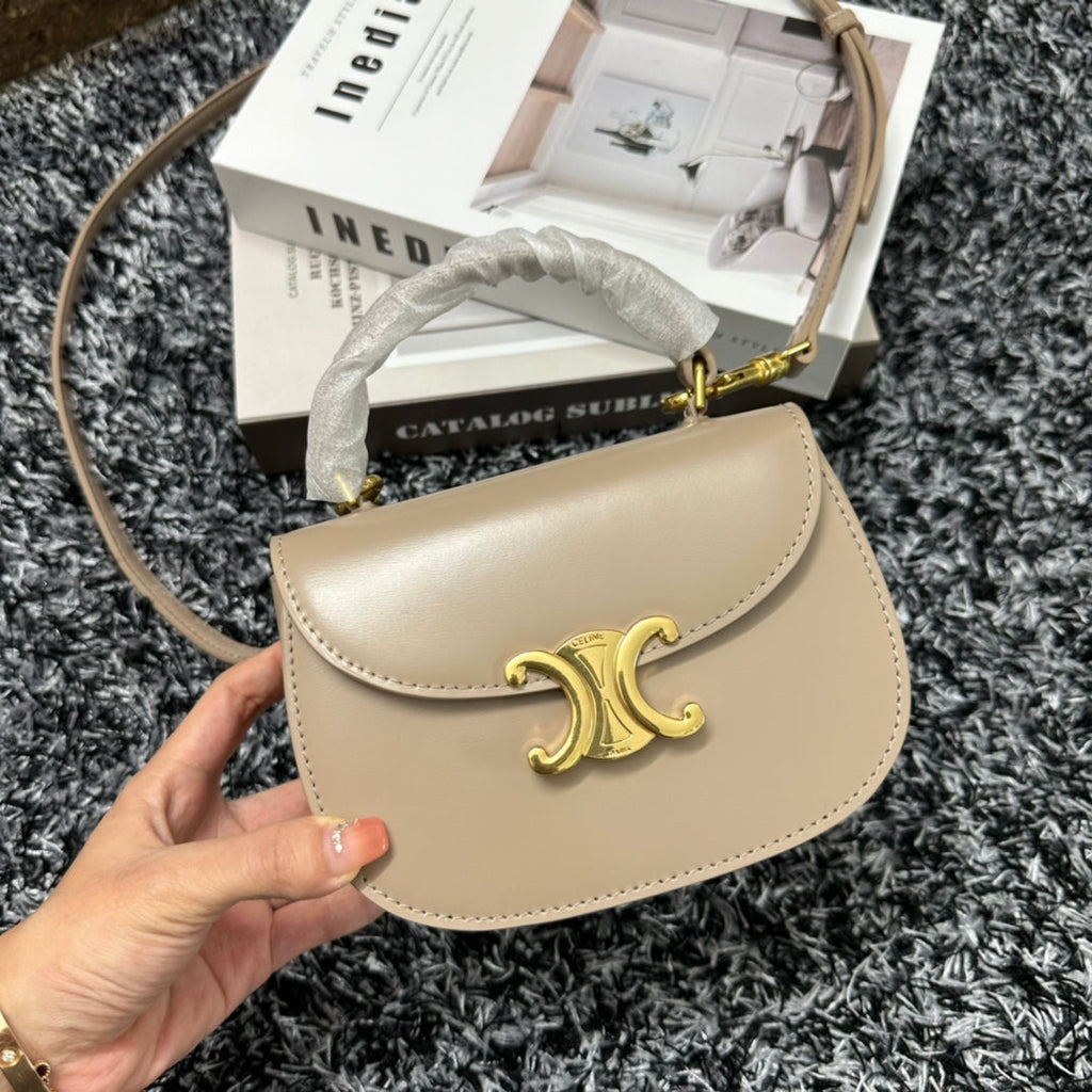 CELINE BESACE TRIPHOME 17 CALFSKIN BEIGE CREAM