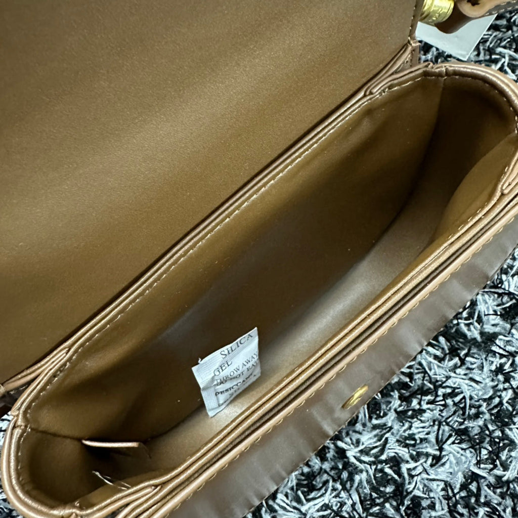 CELINE BESACE TRIPHOME 17 CALFSKIN CARAMEL BROWN