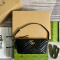 GUCCI MARMONT SMALL 23 HANDBAG IN BLACK CALFSKIN WITH GOLDEN LOGO