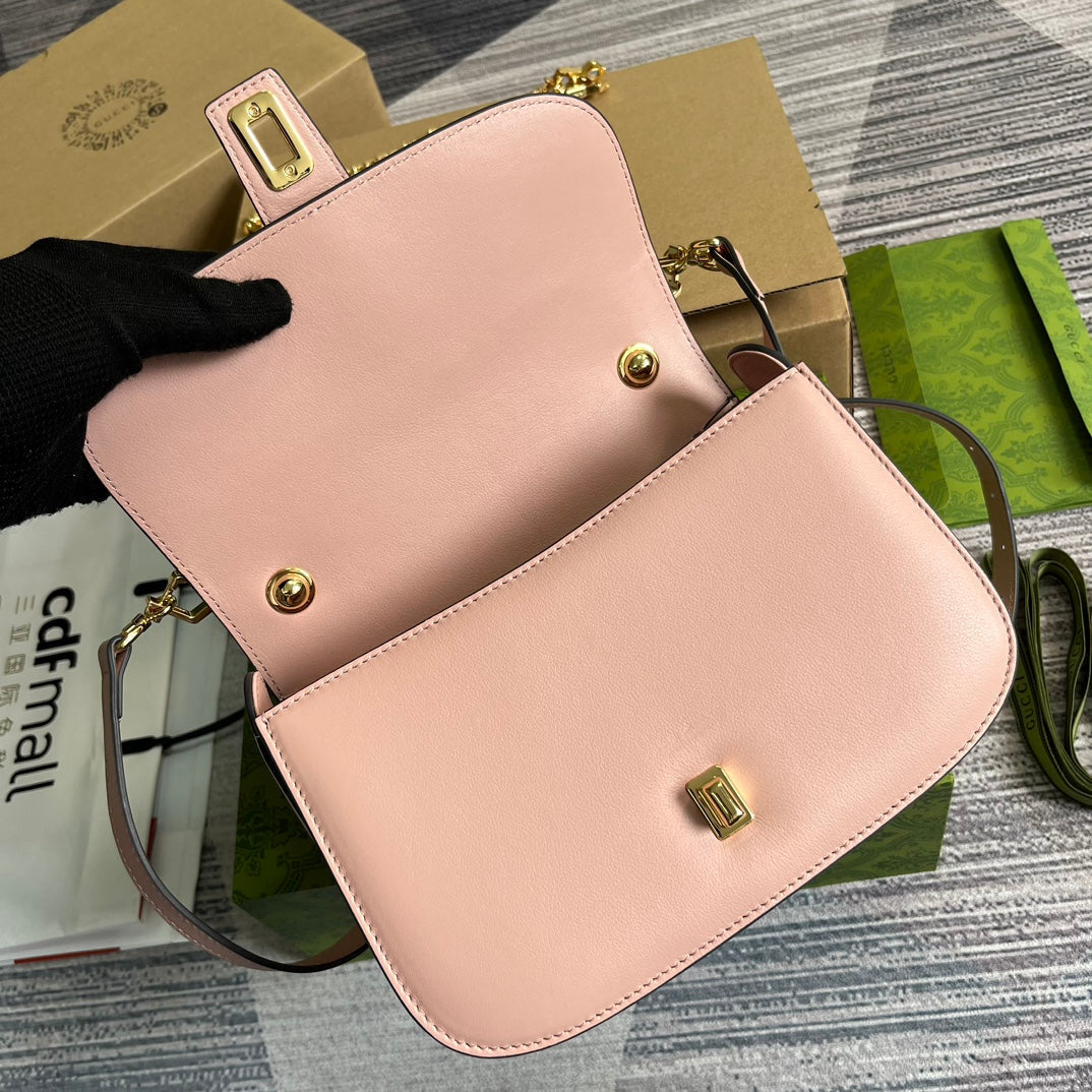 GUCCI BLONDIE 23 TOP-HANDLE BAG LIGHT PINK CALFSKIN