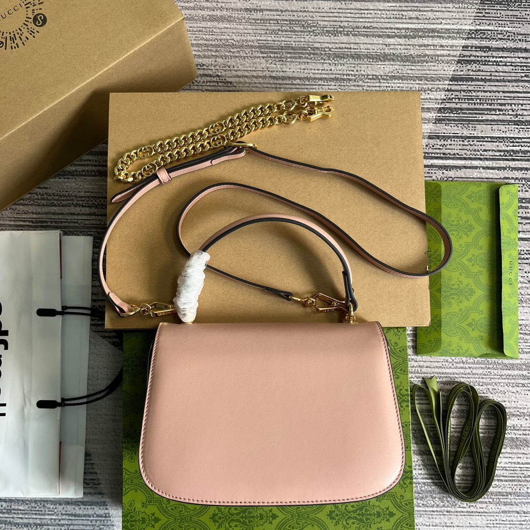 GUCCI BLONDIE 23 TOP-HANDLE BAG LIGHT PINK CALFSKIN