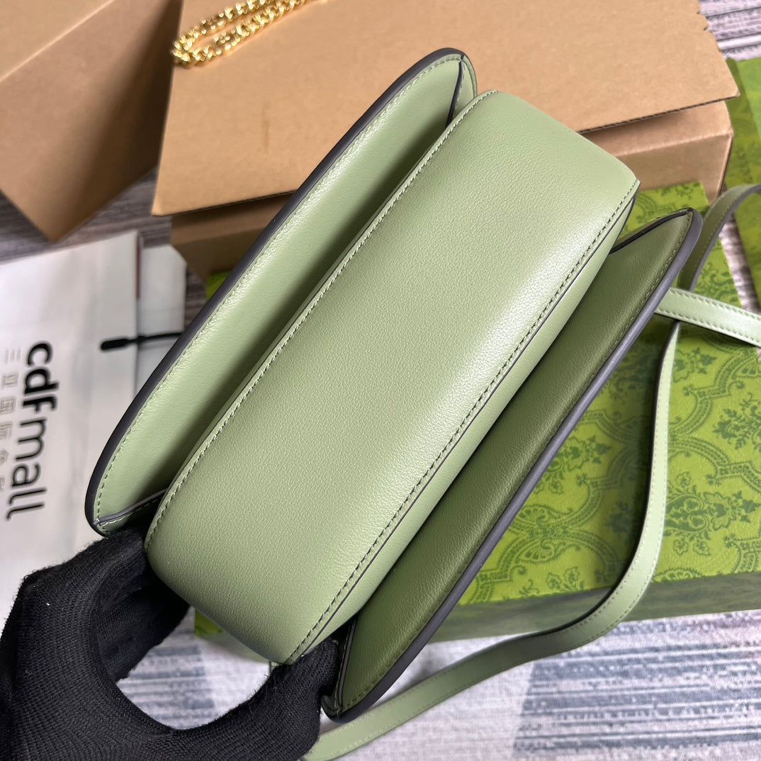 GUCCI BLONDIE 23 TOP-HANDLE BAG LIGHT GREEN CALFSKIN