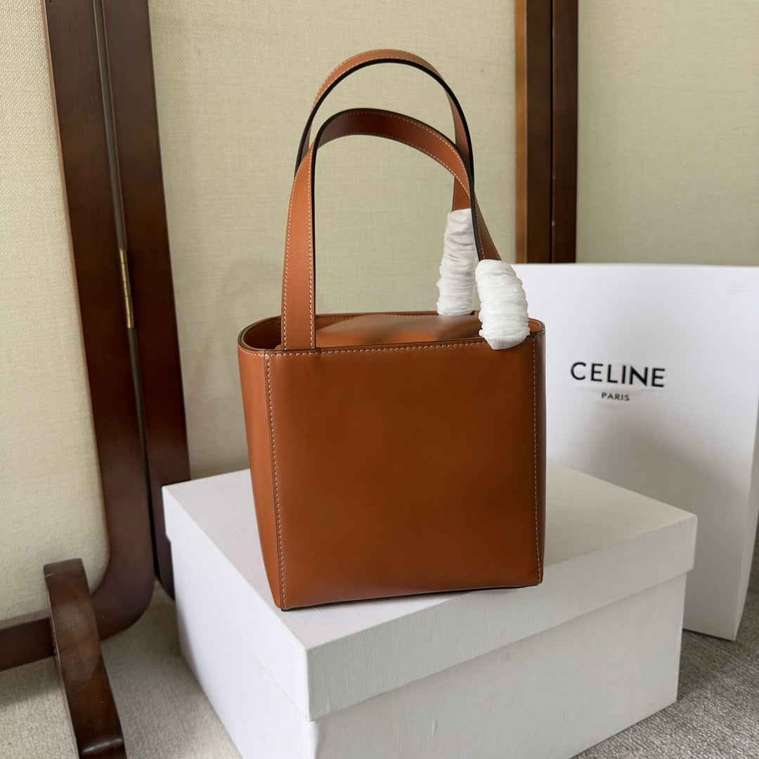 CELINE CUIRTRIOMPHE 15 BROWN IN STOCK JAPAN HANDBAG CALFSKIN