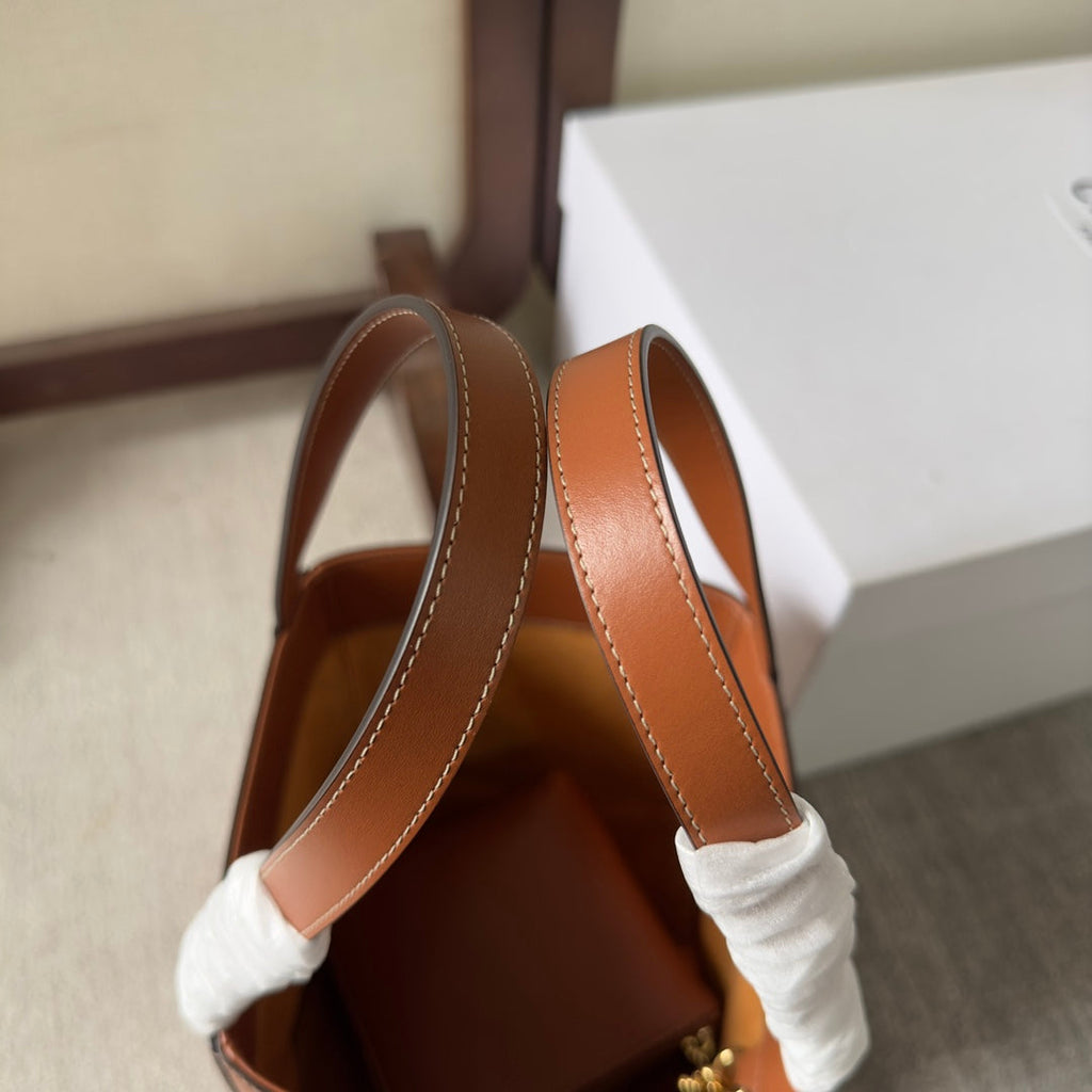CELINE CUIRTRIOMPHE 15 BROWN IN STOCK JAPAN HANDBAG CALFSKIN